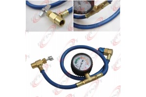 26" R134a AC HVAC ReCharge Measuring Refrigerant Hose Can Tap w/ Gauge System